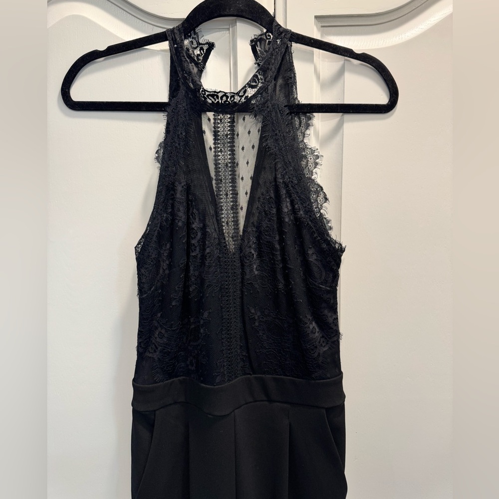 Express Black Lace Detail Jumpsuit - Picture 6 of 11